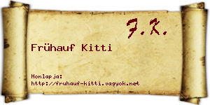 Frühauf Kitti névjegykártya